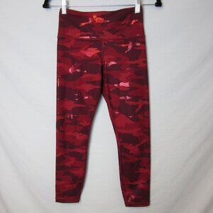 Athleta Leggings Elation Train Printed 7/8 Tight Camo Lux Red Gym Womens XS